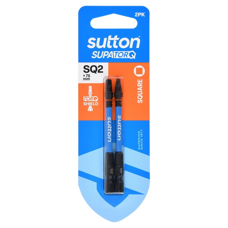 SUTTON SUPATORQ SQ2X75MM ROBERTSON SCREWDRIVER BIT – 2 PIECE S204H02D02