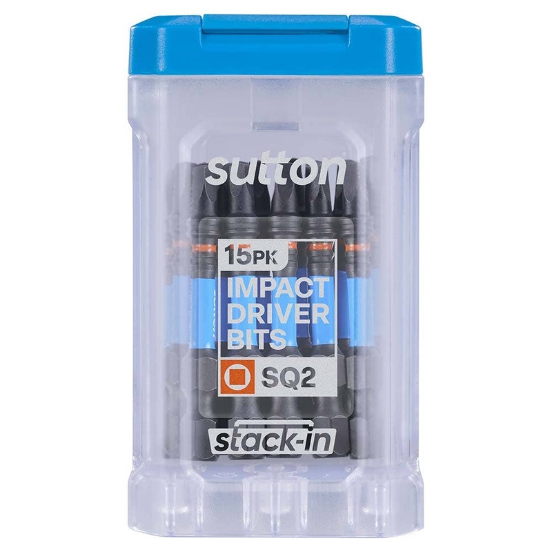 SUTTON SUPATORQ SQUARE SQ2X50MM SCREWDRIVER BIT S204 STACK-IN – 15 PIECE S204T15B02