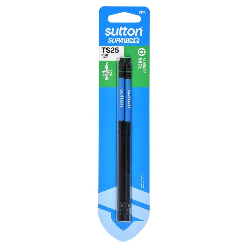 SUTTON SUPATORQ TS25 X 150MM TORX SECURITY SCREWDRIVER BIT – 2 PIECE S214H02G25