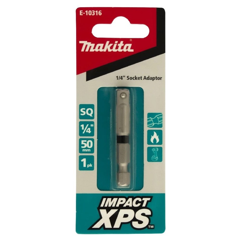 Makita 1/4 SQ x 50mm Impact XPS Socket Adapter (1pk) E-10316
