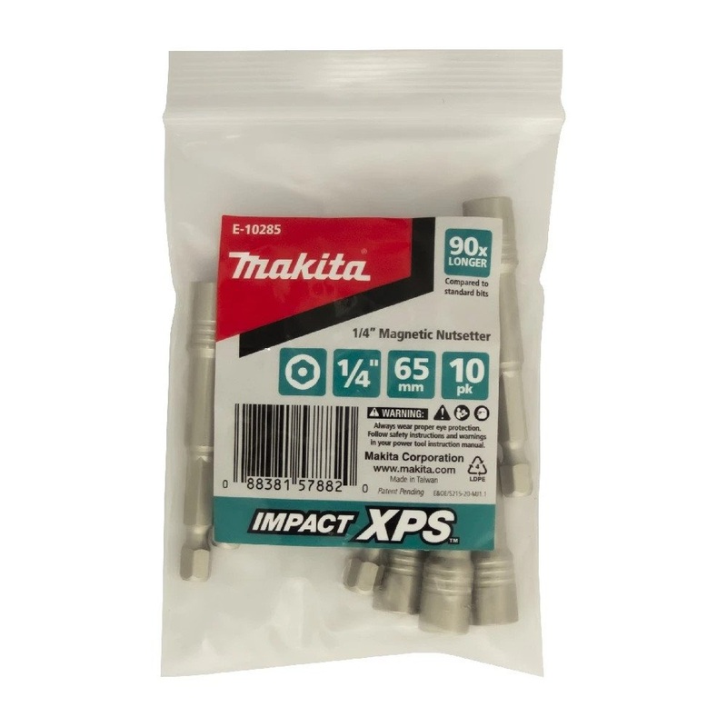 Makita 1/4 x 65mm Impact XPS Mag Nutsetter (10pk) E-10285