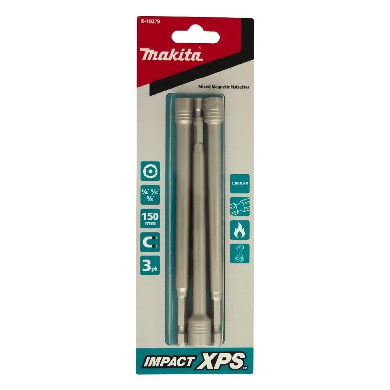 Makita 150mm Impact XPS Mixed Mag Nutsetter (3pk) E-10279