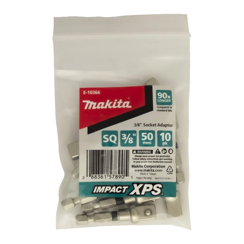 Makita 3/8 SQ x 50mm Impact XPS Socket Adapter (10pk) E-10366
