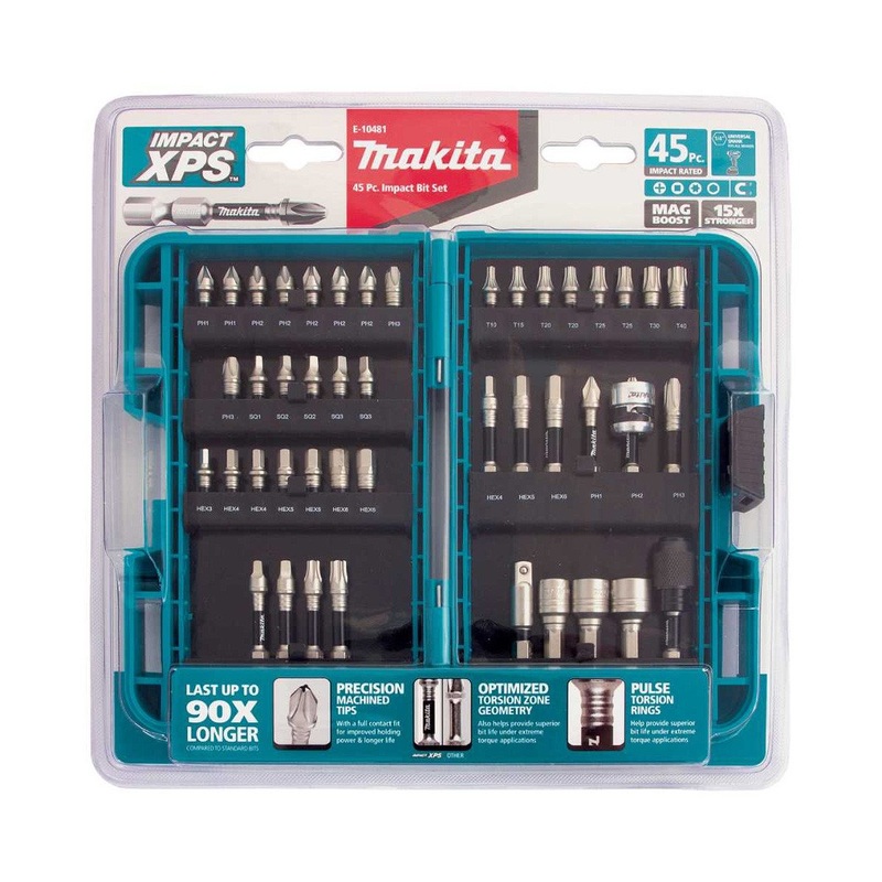 Makita 45 Piece Impact XPS Bit Set – with Quick Chuck Bit Holder E-10481