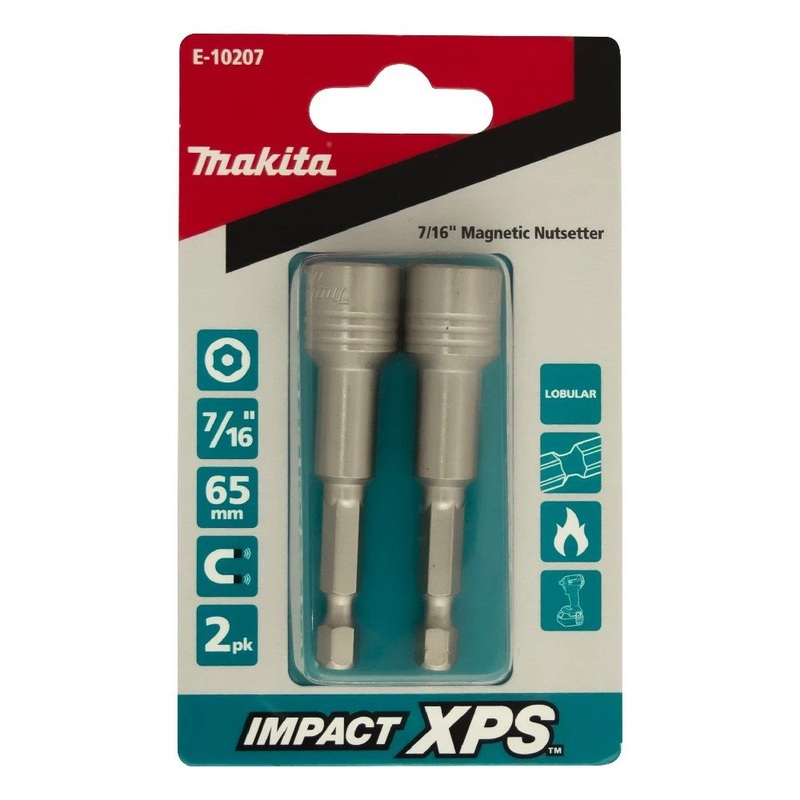 Makita 7/16 x 65mm Impact XPS Mag Nutsetter (2pk) E-10207