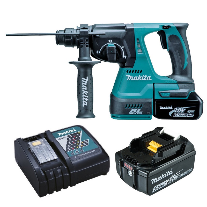 Makita 18V 24mm Brushless Rotary Hammer 5.0Ah Set DHR242RTE