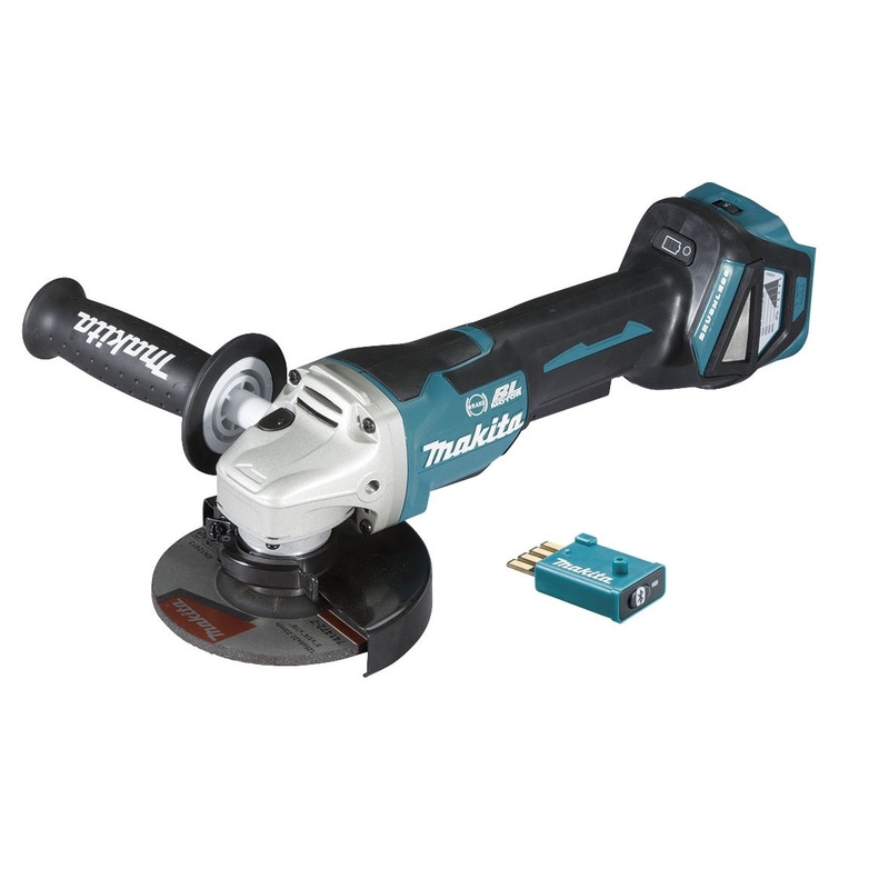 Makita 18V AWS 125mm Paddle Switch, Variable Speed, Kick Back Detection and Electric Brake Angle Gri
