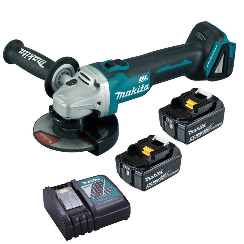Makita 18V Brushless 125mm Angle Grinder 5.0Ah Set DGA504RTE