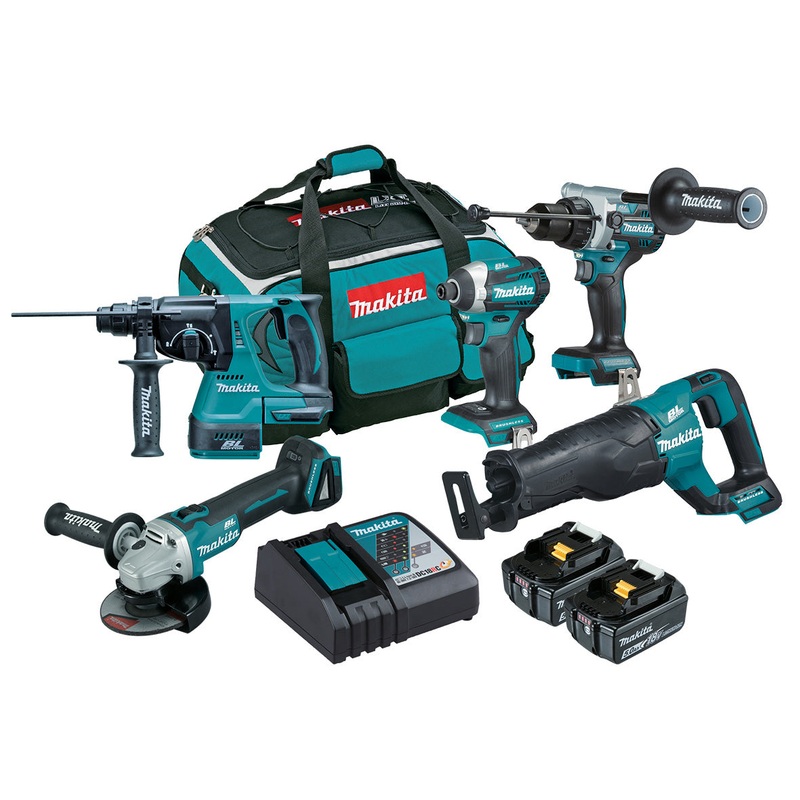 Makita 18V Brushless 5 Piece 5.0ah Combo DLX5063TX1