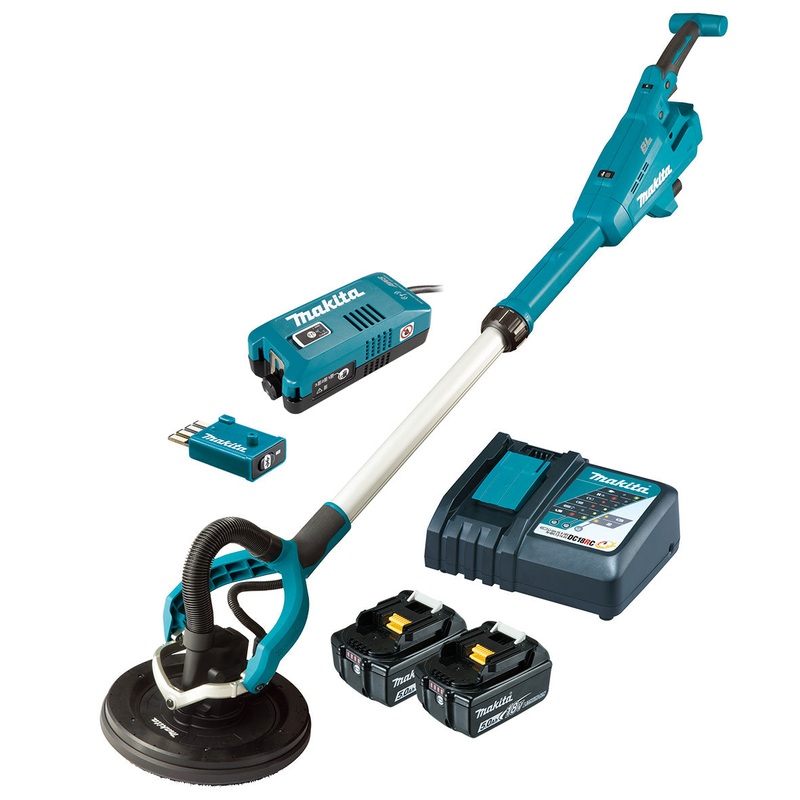 Makita 18V Brushless AWS 225mm Drywall Sander 5.0ah Set DSL801TUX2