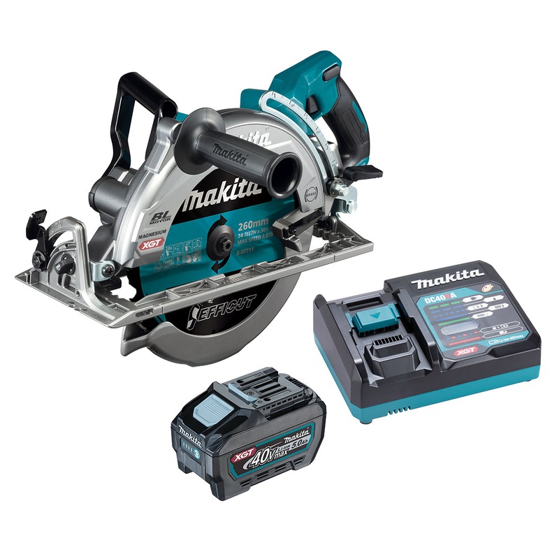 Makita 40V Max 260mm (10-1/4) Brushless Rear Handle Saw 5.0ah Set RS002GT101