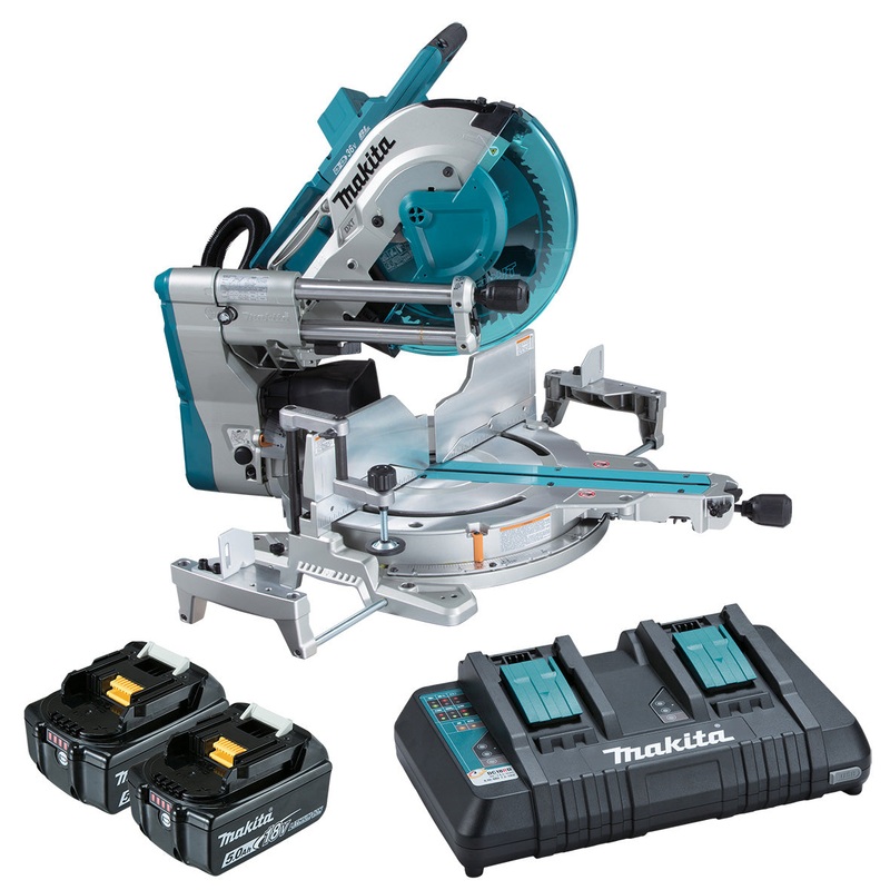 Makita 18Vx2 305mm(12) Slide Mitre Saw 5.0Ah Set (AWS Compatible) DLS211PT2