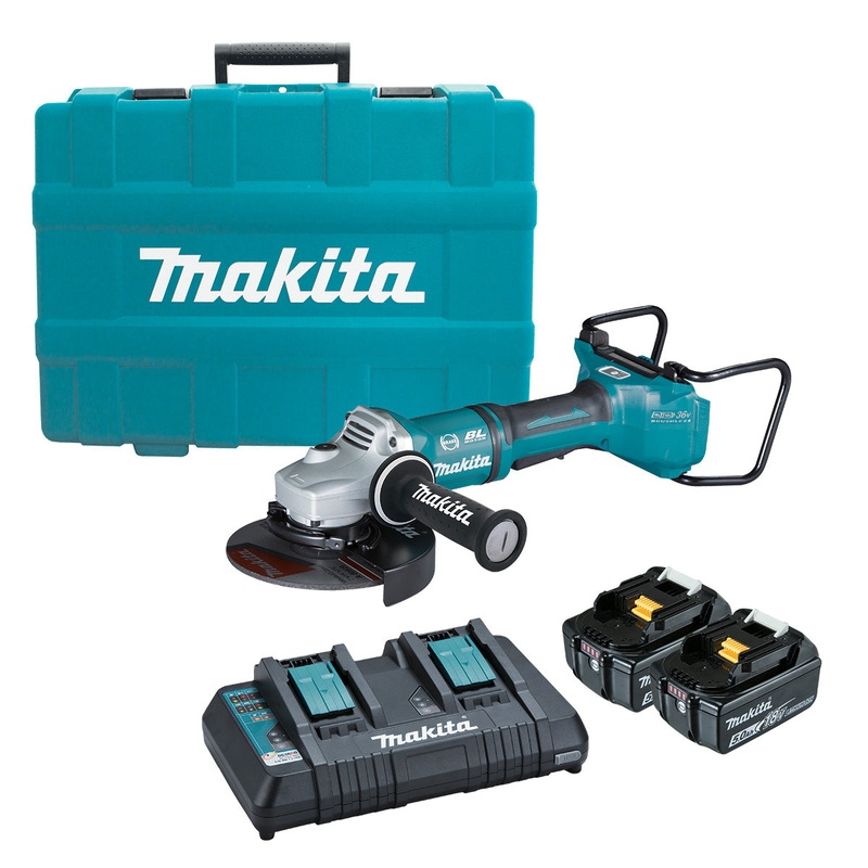 Makita 18Vx2 AWS 180mm (7) Brushless Angle Grinder 5.0Ah Set DGA701T2U1