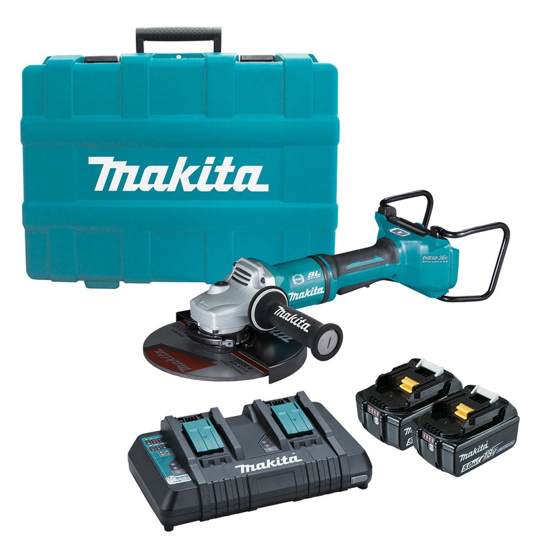 Makita 18Vx2 AWS 230mm (9) Brushless Angle Grinder 5.0Ah Set DGA901T2U1