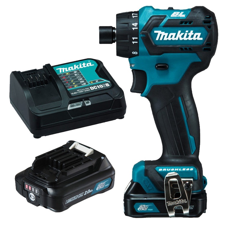 Makita 12V Brushless 1/4 Hex Driver Drill 2.0Ah Set DF032DSAE