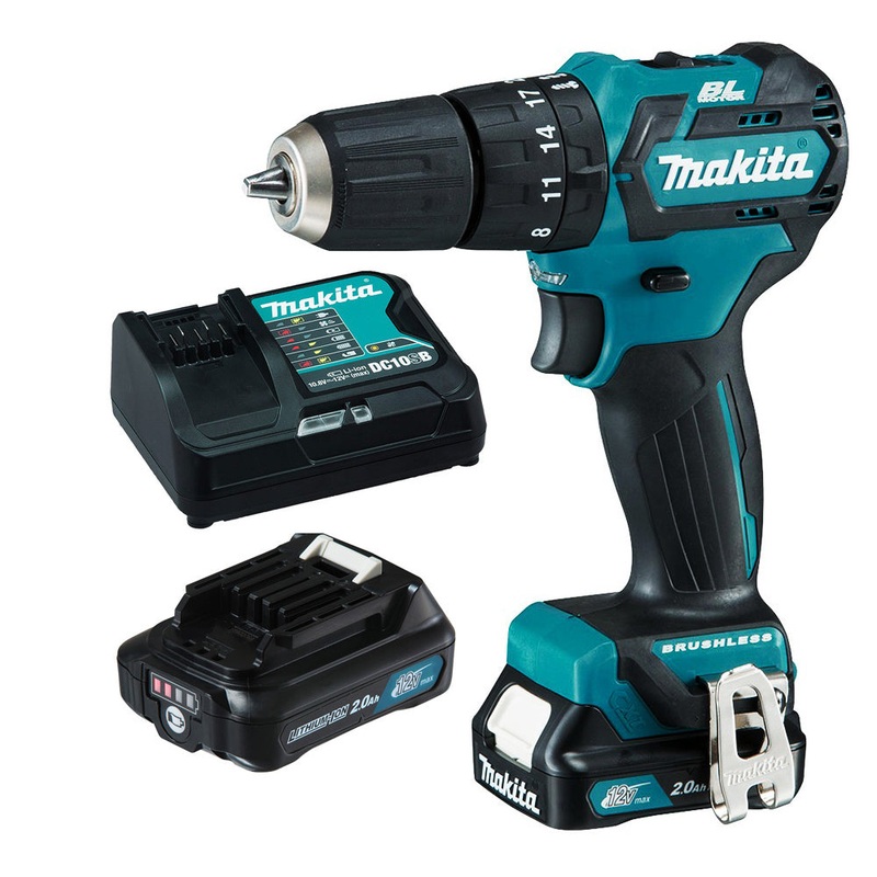 Makita 12V Brushless Hammer Driver 2.0Ah Set HP332DSAE