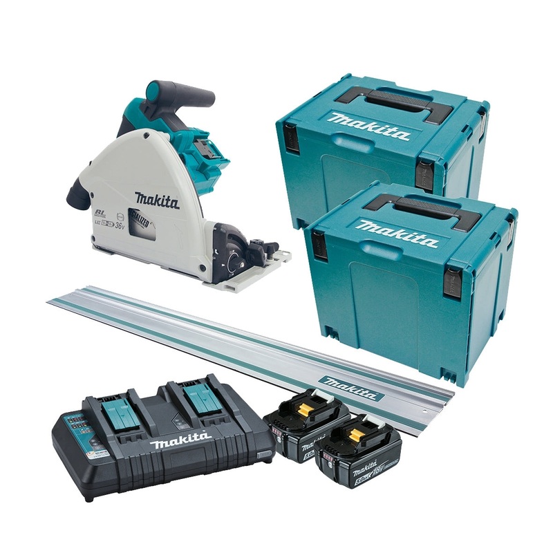 Makita 18Vx2 Plunge Cut Circular Saw 5.0Ah Set with Rail DSP600PT2JT