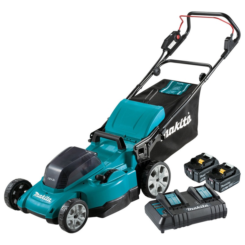 Makita 36V (18Vx2) 480mm Lawn Mower 5.0ah Set DLM480CT2