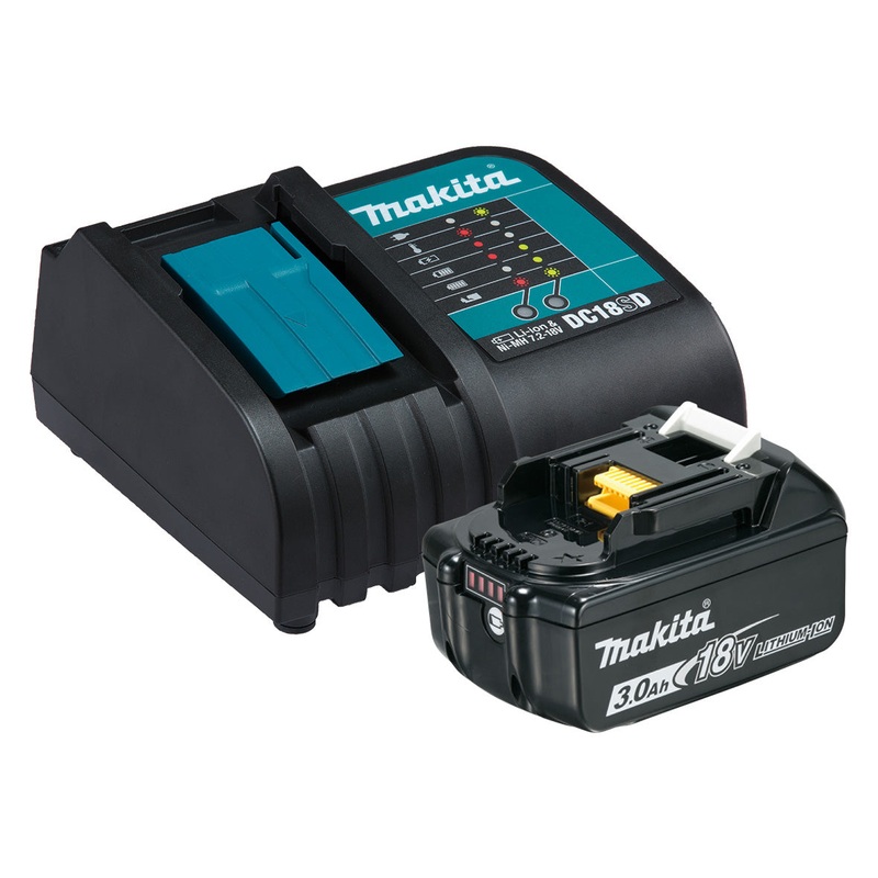 Makita BL1830B 18V 3.0Ah Battery with Fuel Gauge & DC18SD Makita Charger 198399-6