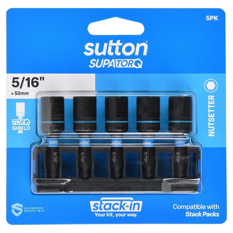SUTTON 1/4”-5/16 X 50MM NUTSETTER BIT SET MAGNETIC – 5 PIECE S230T05BB
