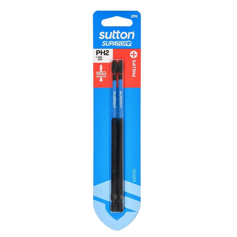 SUTTON PH2 X 150MM SUPATORQ PHILLIPS SCREWDRIVER BIT – 2 PIECE S200H02G02