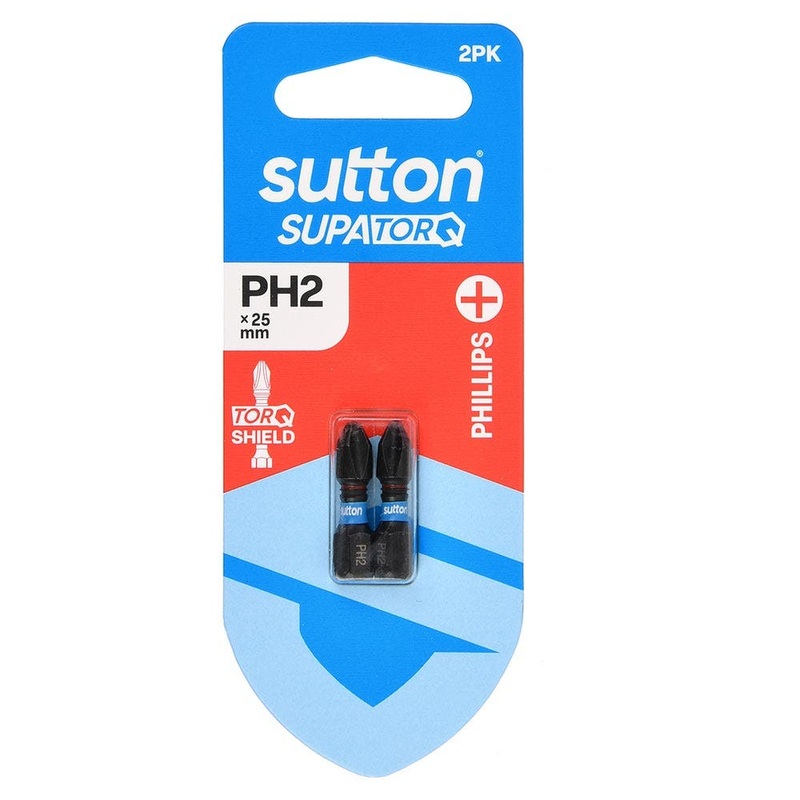 SUTTON PH2 X 25MM SUPATORQ PHILLIPS SCREWDRIVER BIT – 2 PIECE S200H02A02