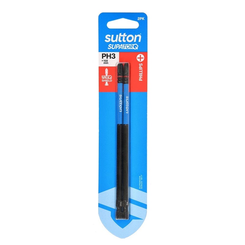 SUTTON PH3 X 150MM SUPATORQ PHILLIPS SCREWDRIVER BIT – 2 PIECE S200H02G03