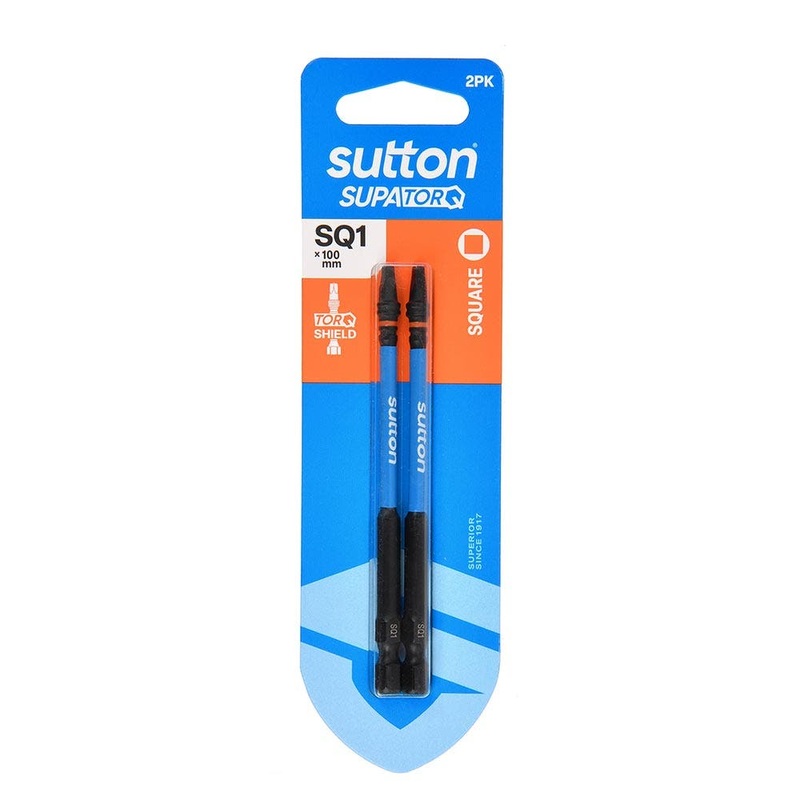 SUTTON SQ1 X 100MM SUPATORQ ROBERTSON SCREWDRIVER BIT – 2 PIECE S204H02E01