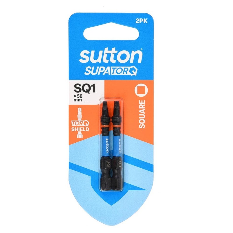 SUTTON SQ1 X 50MM SUPATORQ ROBERTSON SCREWDRIVER BIT – 2 PIECE S204H02B01