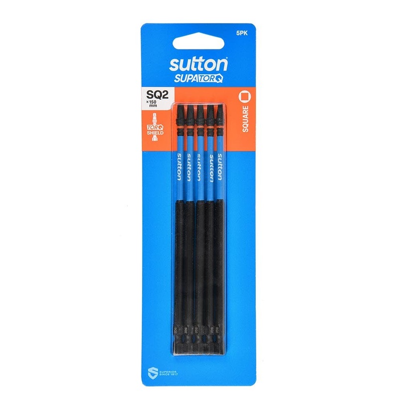 SUTTON SQ2 X 150MM SUPATORQ ROBERTSON SCREWDRIVER BIT – 5 PIECE S204H05G02