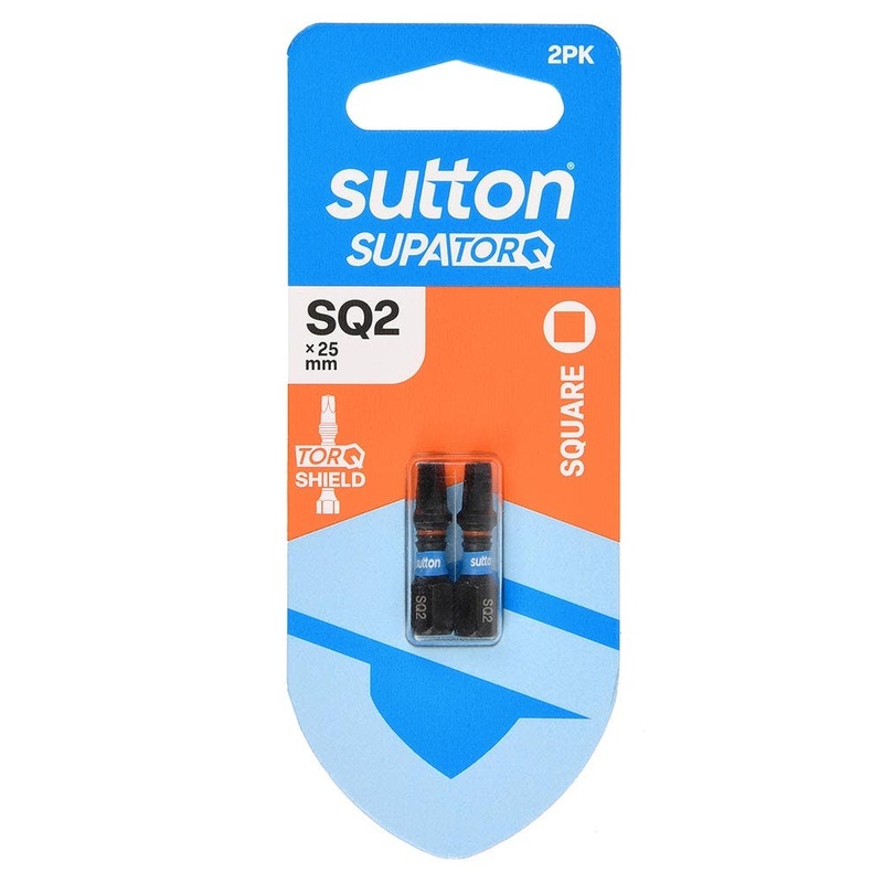 SUTTON SQ2 X 25MM SUPATORQ ROBERTSON SCREWDRIVER BIT – 2 PIECE S204H02A02