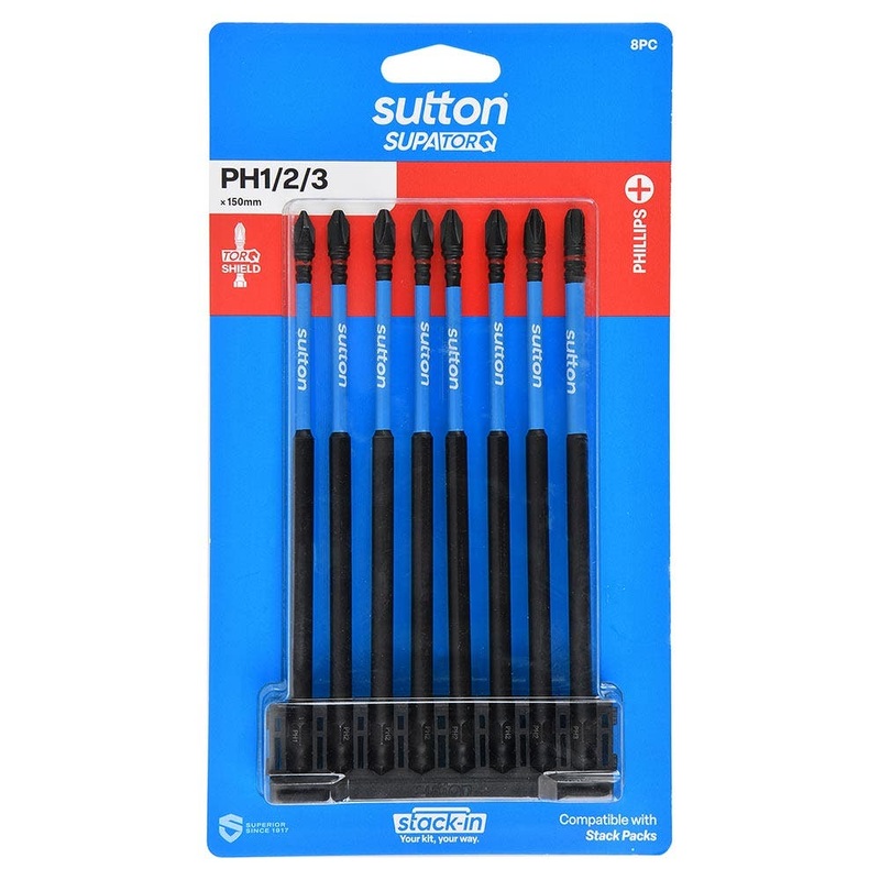 SUTTON STACK- IN PH2 X 150MM SCREWDRIVER BIT SET – 8 PIECE S200S08G