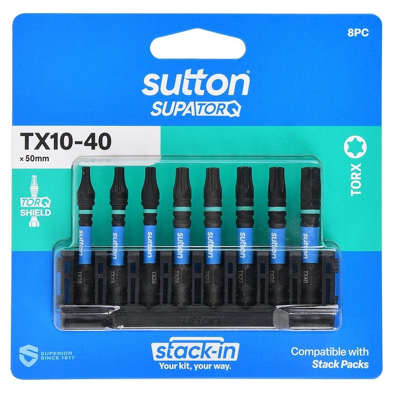 SUTTON Stack- In TX10-TX40  x 50mm Screwdriver Bit Set – 8 Piece S212S08B