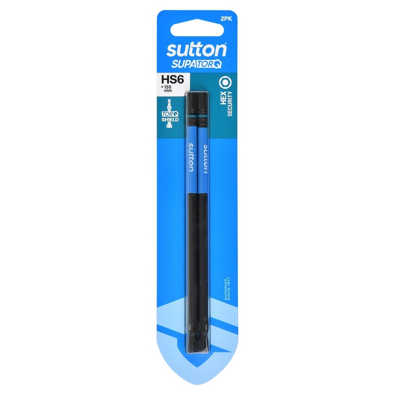 SUTTON SUPATORQ HS6X150MM HEX SECURITY SCREWDRIVER BIT – 2 PIECE S208H02G06