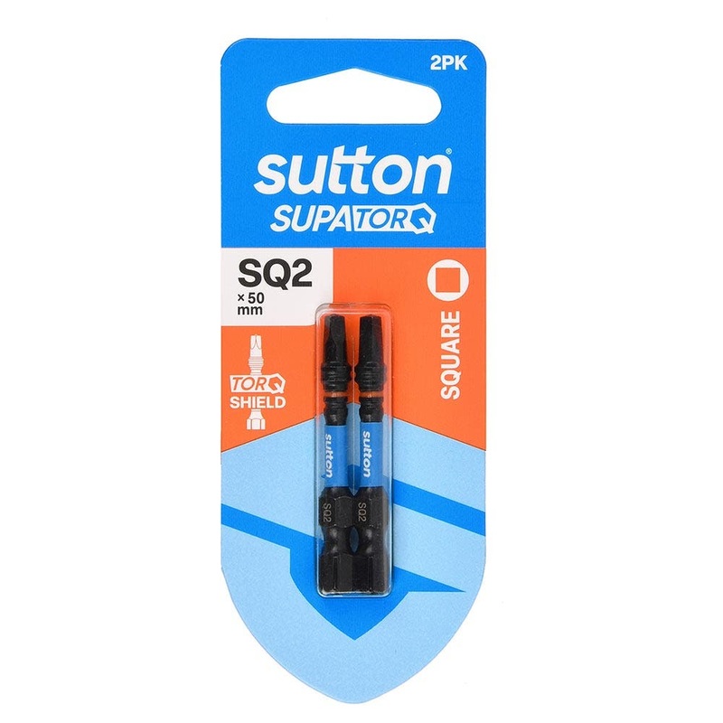 SUTTON SQ2 X 50MM SUPATORQ ROBERTSON SCREWDRIVER BIT – 2 PIECE S204H02B02