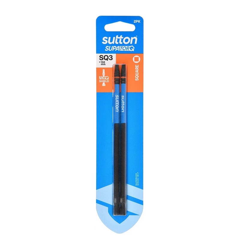 SUTTON SQ3 X 150MM SUPATORQ ROBERTSON SCREWDRIVER BIT – 2 PIECE S204H02G03