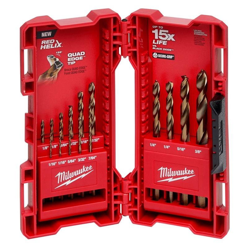 Milwaukee 15 Piece Red Helix Cobalt Drill Bit Set 48892340