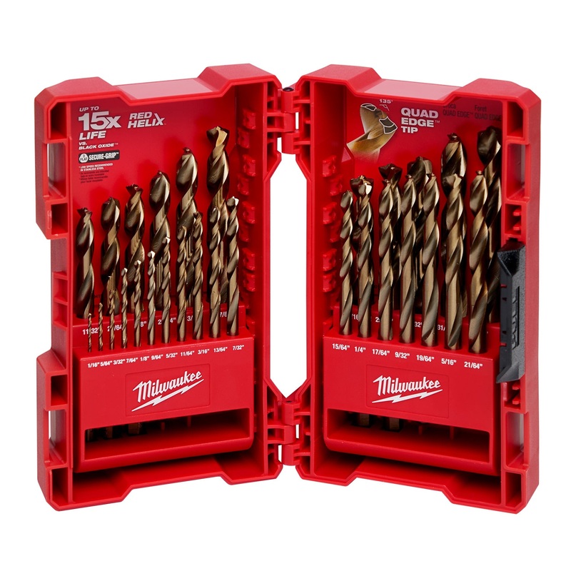 Milwaukee 29 Piece Red Helix Cobalt Drill Bit Set 48892341