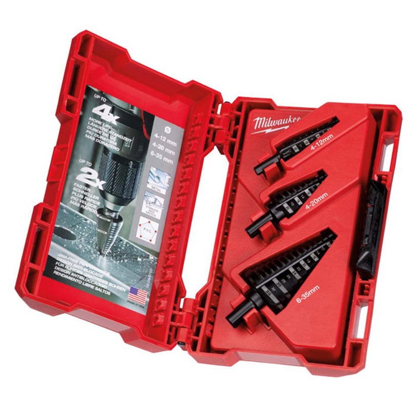 Milwaukee 3 Piece Step Drill Metric Set 48899399
