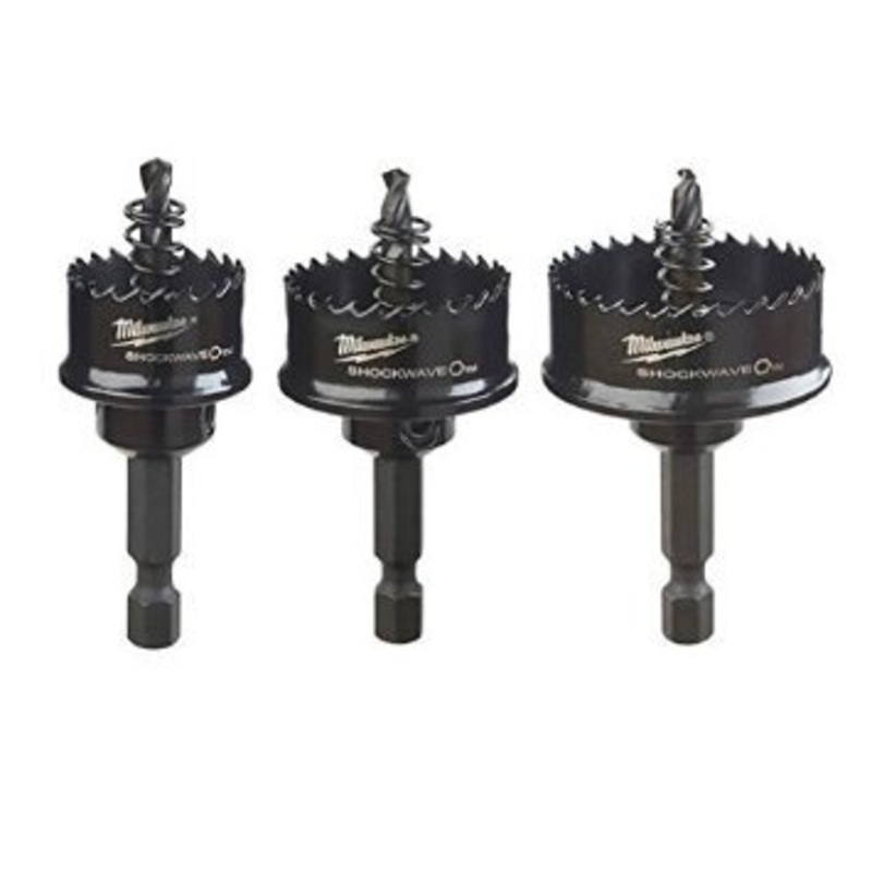 Milwaukee Shockwave 3 Piece Kit Thin Wall Hole Saw 22mm 29mm 35mm 49224800