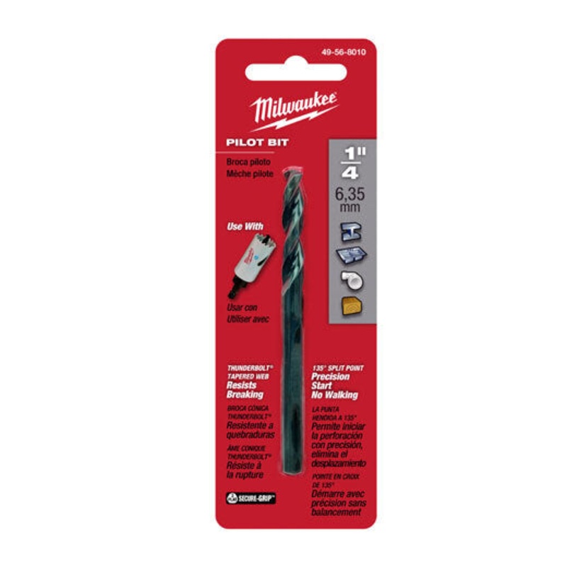 Milwaukee Hole Saw Pilot Drill 1/4 x 3-1/2 49568010