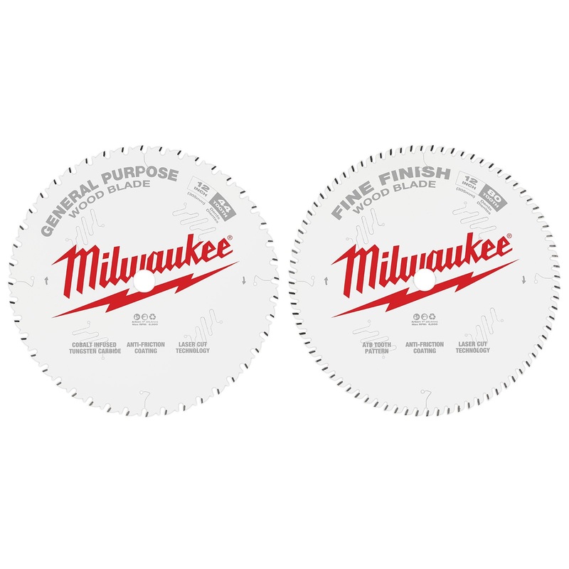 Milwaukee 12 305mm 44T General Purpose Blade + 80T Fine Finish Blade – 2 Pack 48408232
