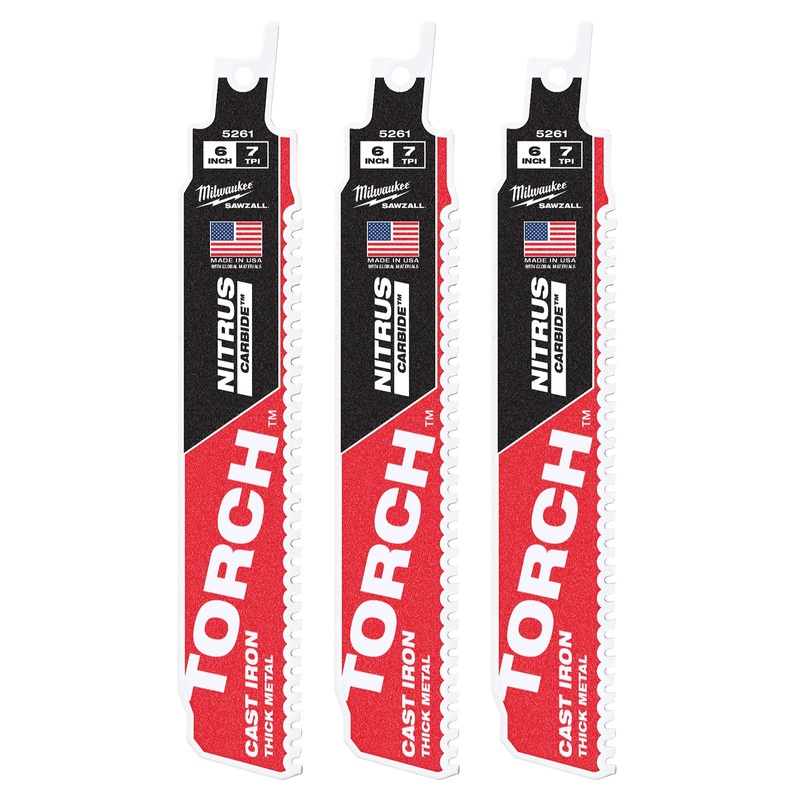 Milwaukee 150mm Sawzall TORCH with Nitrus Carbide 3pk 48005361