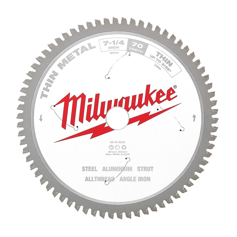 Milwaukee 184mm (7-1/4) 70T Thin Metal Circular Saw Blade 48408240