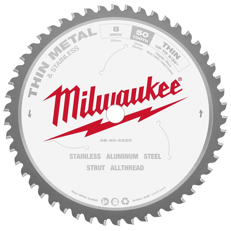 Milwaukee 203mm (8) 50T Thin Metal Blade 48404520