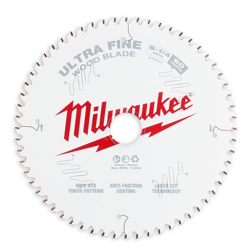 Milwaukee 210mm (8 1/4) Ultra Fine 60T Circular Saw Blade 48408824