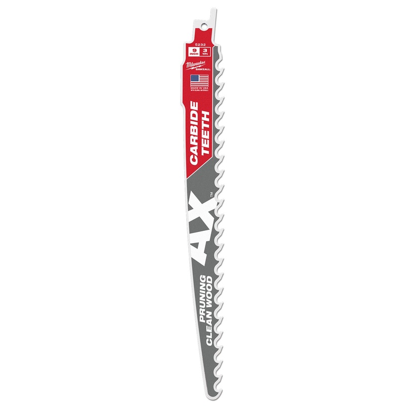 Milwaukee 225mm 3TPI The AX with Carbide Teeth Sawzall Blade 48005232