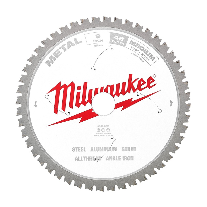 Milwaukee 230mm (9) 48T Medium Metal Circular Saw Blade 48408255