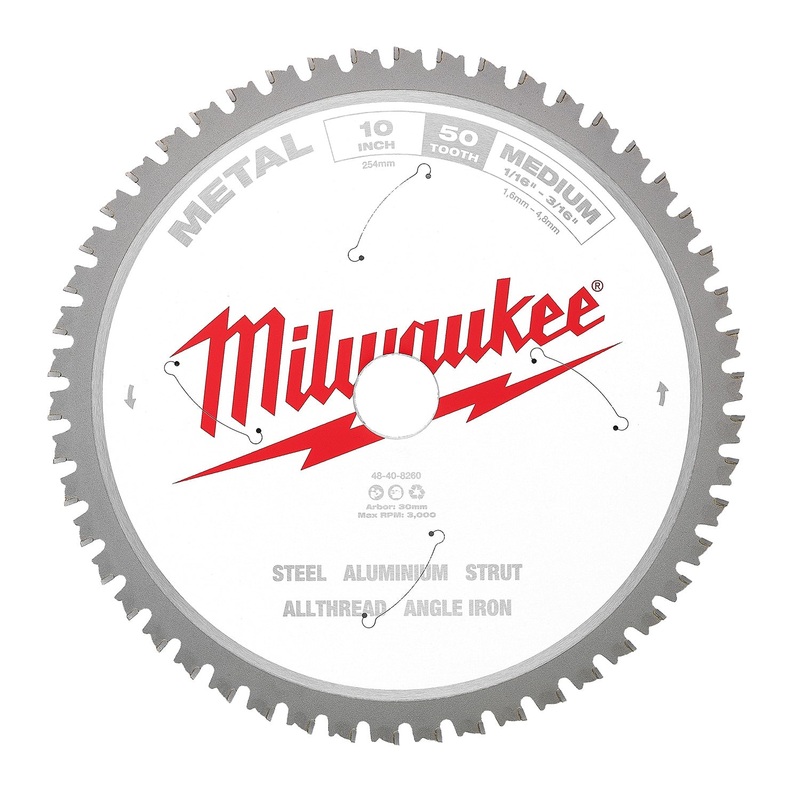 Milwaukee 254mm (10) 50T Medium Metal Circular Saw Blade 48408260
