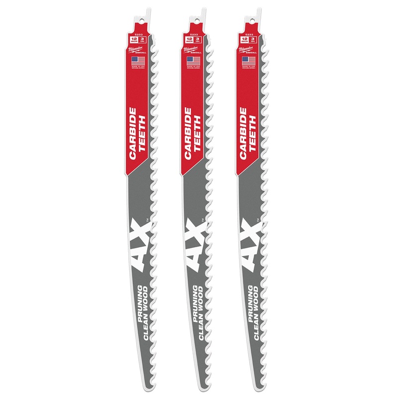 Milwaukee 305mm 3TPI The AX with Carbide Teeth Sawzall Blade (3 Pk) 48005333